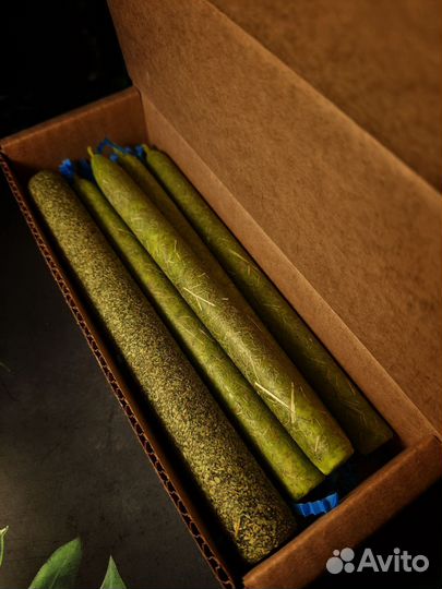 Свечи восковые пчелиные с Лемонграссом