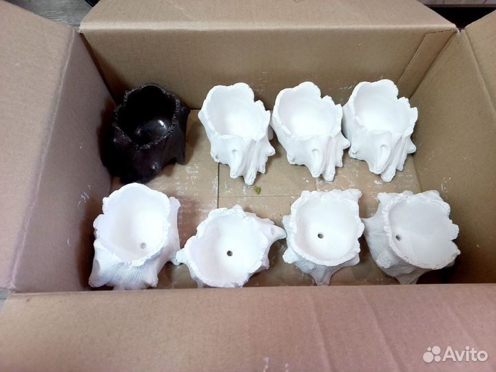Декоративные горшочки заготовка из гипса