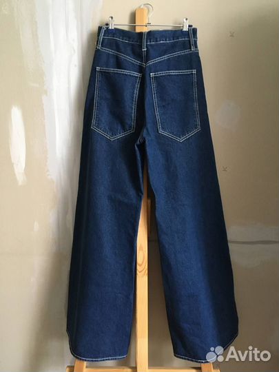 Синие джинсы zara широкие 38 eur