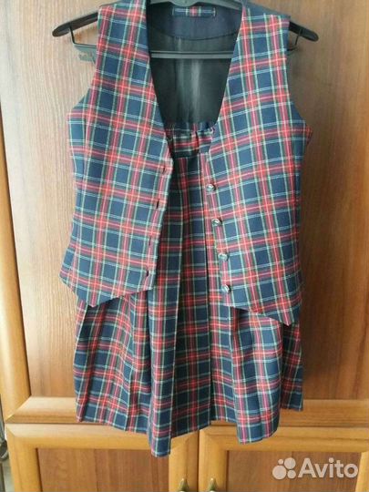 Клетка (жилетка + юбка)