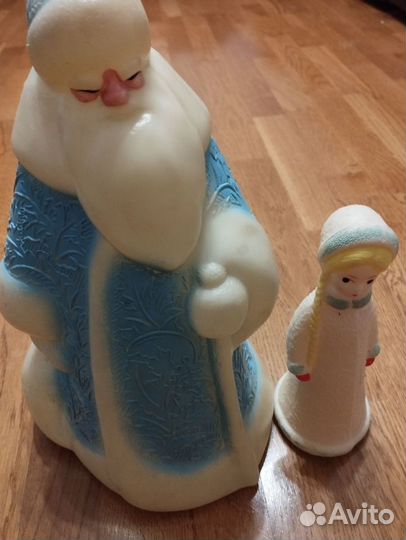 Дед мороз и снегурочка СССР пластик