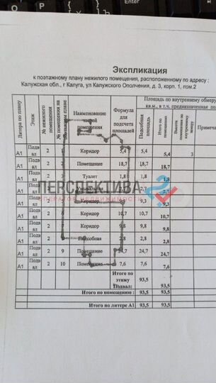 Продается нежилое помещение, площадью 93,5кв.м. на