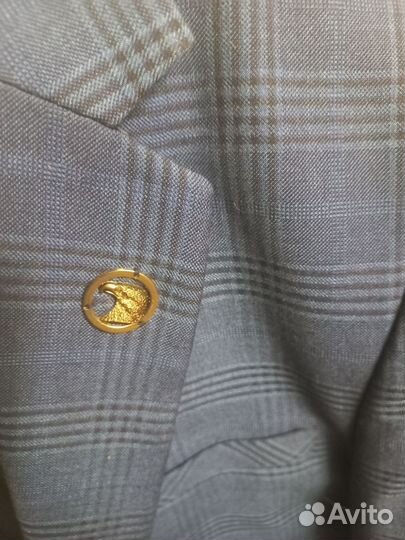 Синий в клеточкупиджак 48 мужской