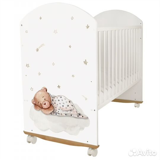 Кровать детская Indigo Мишка колесо-качалка