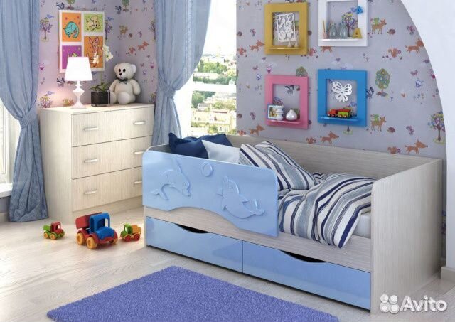 Детская кровать Дельфин-2(два ящика)