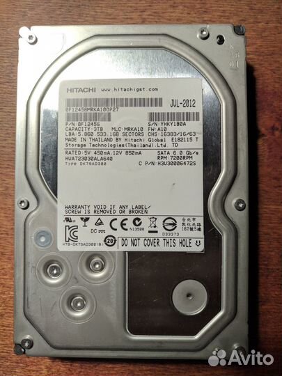 Enterprise HDD hgst HUA723030ALA640 3TB SATA
