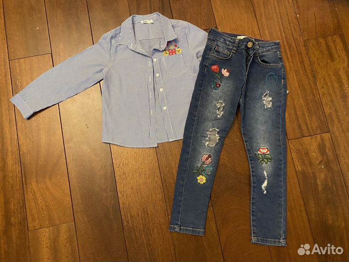 Рубашка и джинсы