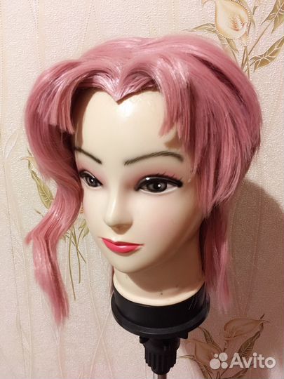 Парик розовый для косплея Какеина из JoJo