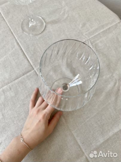 Хрустальные бокалы рифленые zara