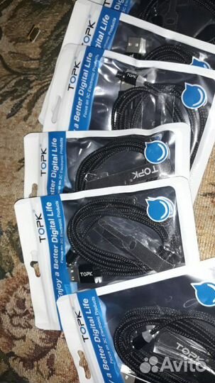 Магнитный кабель фир.Topk (1m.микр.usb.tupe c.айфо