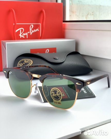 Очки ray ban clubmaster зеленые