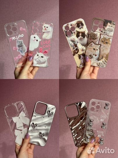 Чехол на iPhone 14 pro max y2k милый с котиками