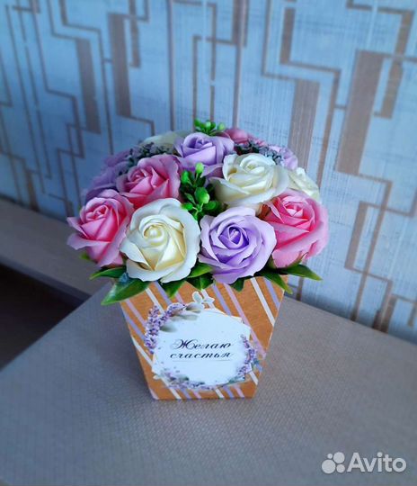 Букет из мыльных роз