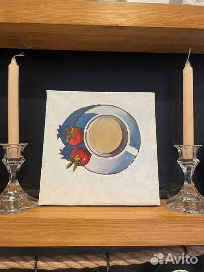 Картина маслом на холсте Чашка капучино