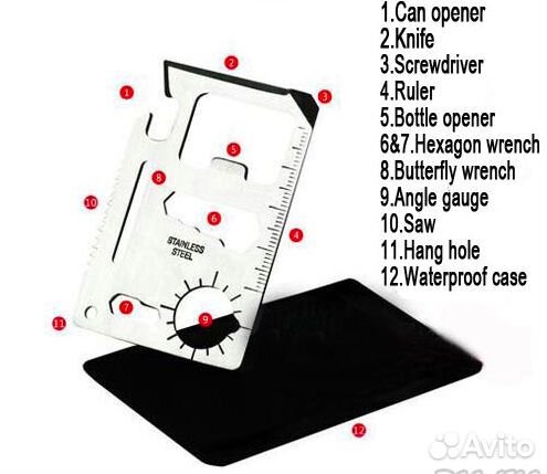 Multi-tool Мультитул-кредитка стальной карманный