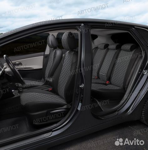 Chevrolet Lacetti Чехлы алькантара ромб чер+сер