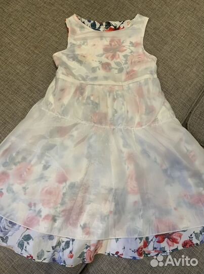 Платье 98-116 см нарядное яркое с цветами