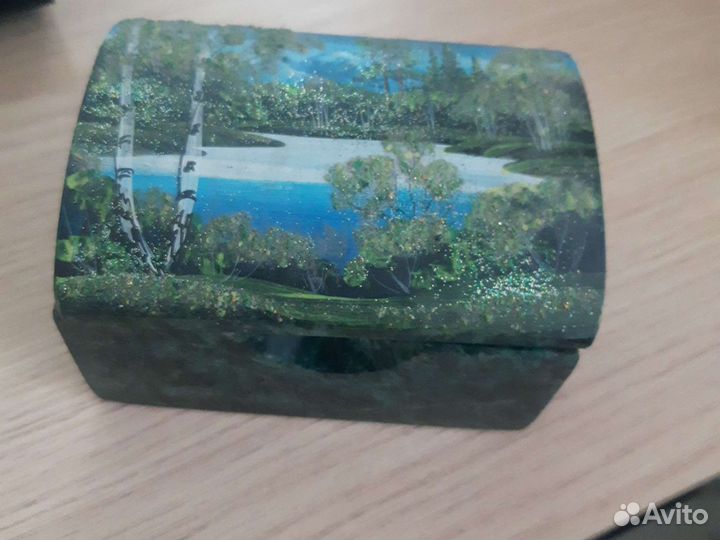 Шкатулка из камня малахит