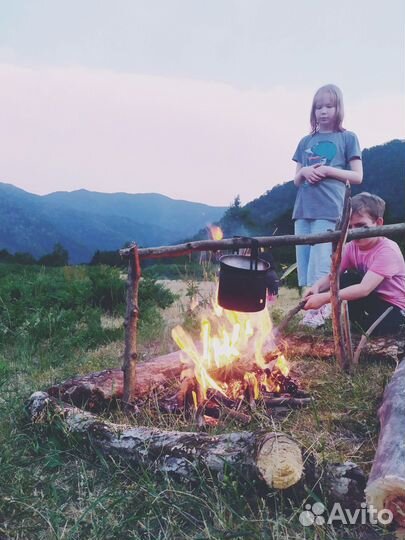 Палатка, спальник, полики, котел, рюкзак