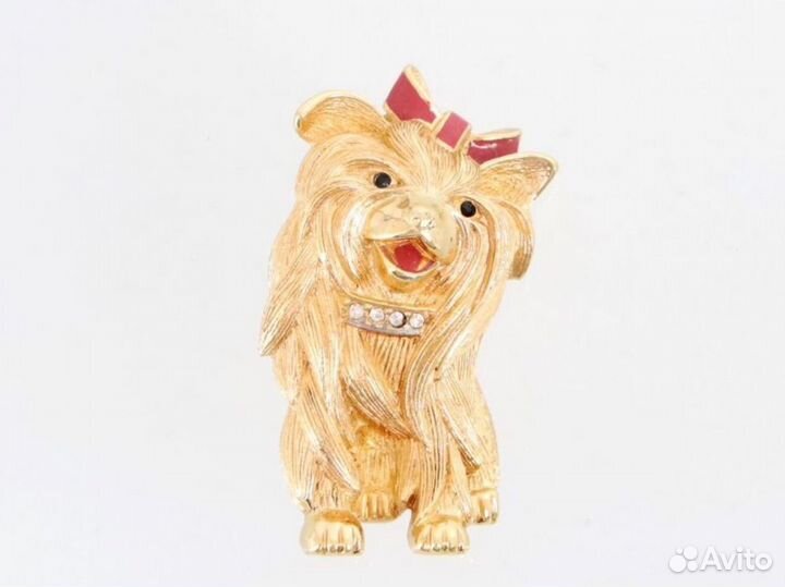 Винтажная брошь собака Dior Henkel Grosse