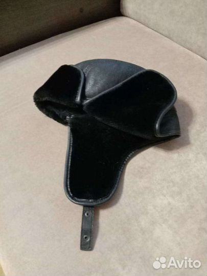 Шапка новая натуральная кожа и натуральный мех