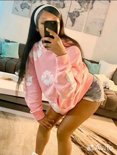 Худи Denim tears розовое