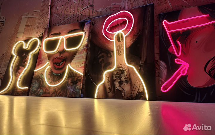Картина с неоном 60-60см