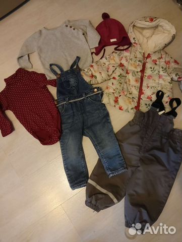 Пакет тёплых вещей на девочку 80-86