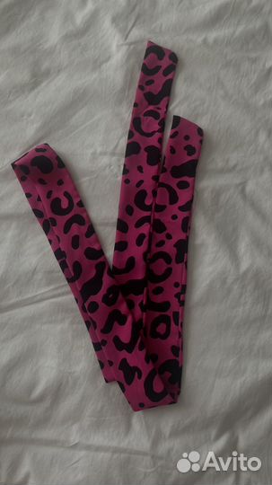 Платье миди с разрезом розовое леопард