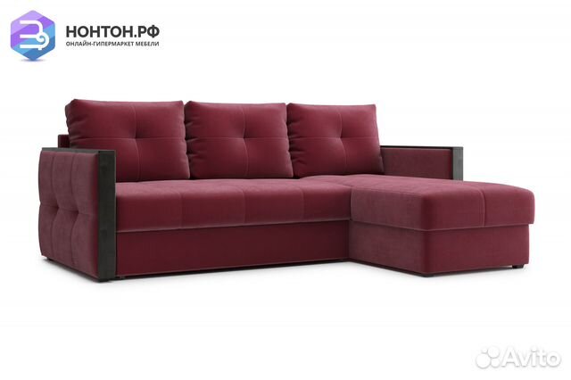 Диван угловой дельфин Инсайд бордовый