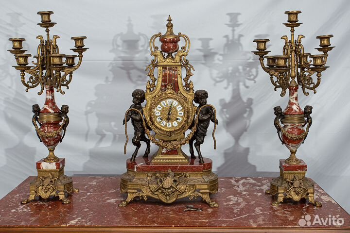 Каминный набор с часами