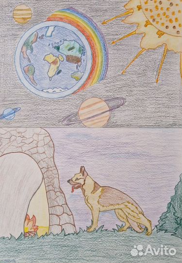 Рисунок, плакат в школу карандашом, красками