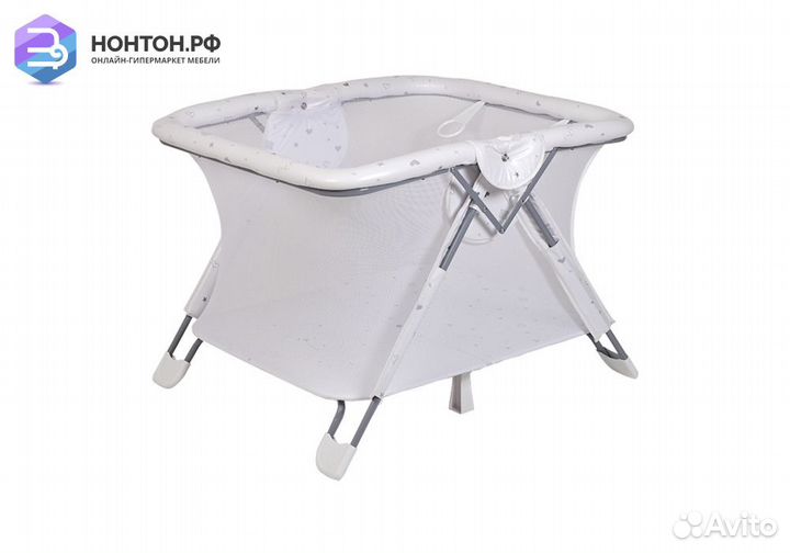 Манеж Comfort French Teddy белый / серый