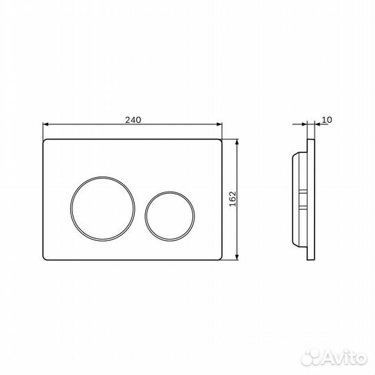 Клавиша PrimeFit L пластик черный матовый I090138