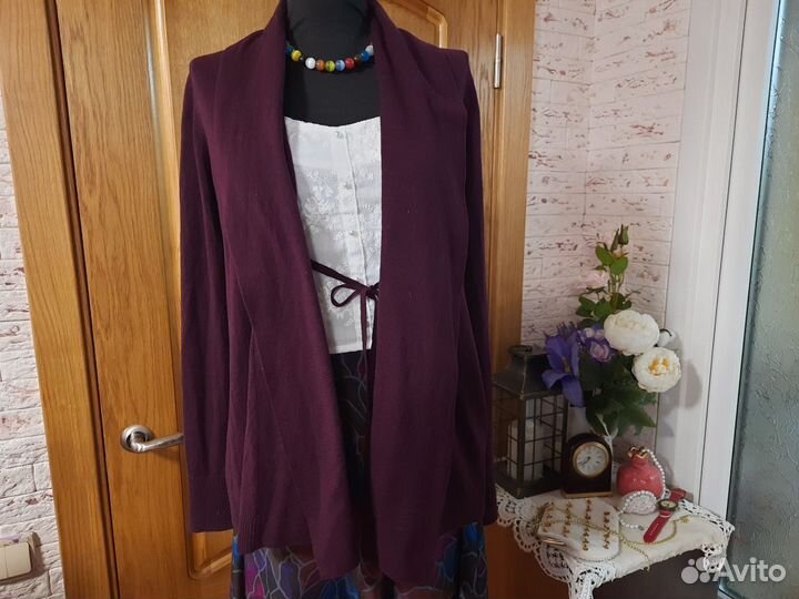 Кардиган накидка Mexx 48 50 хлопок шерсть