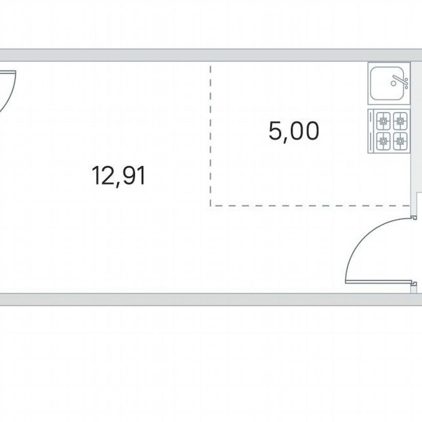 Квартира-студия, 25,6 м², 4/4 эт.