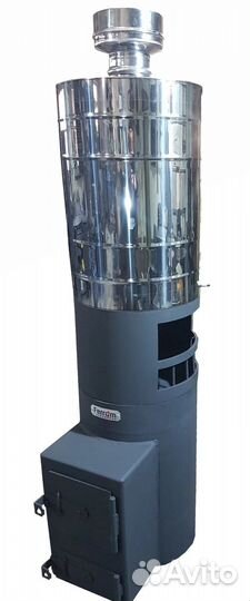 Печь для бани Печора, бак на трубе