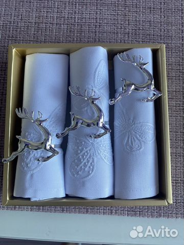 Кольца для салфеток серебрянные олени