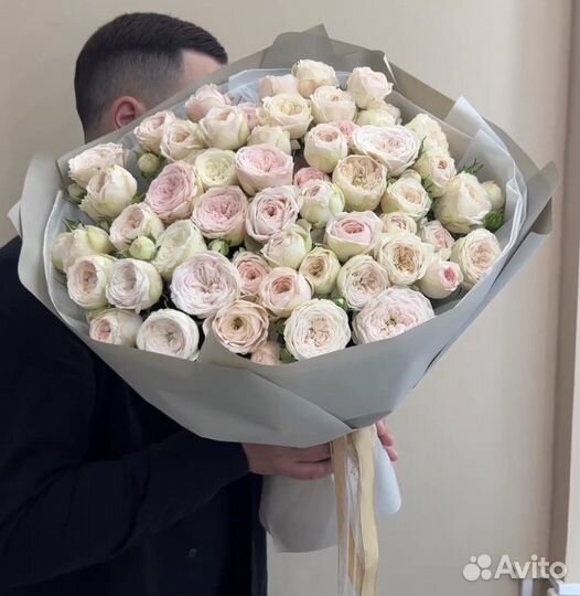 Розы Кустовые Пионовидные Букеты цветы доставка