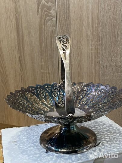 Винтажная конфетница серебряная, серебро Англия