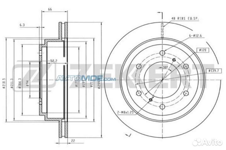 Диск торм. зад. Mitsubishi Pajero III IV 00- BS547
