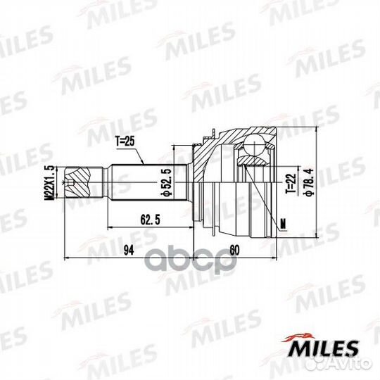 Шрус hyundai solaris/KIA RIO III 10- нар. ga206