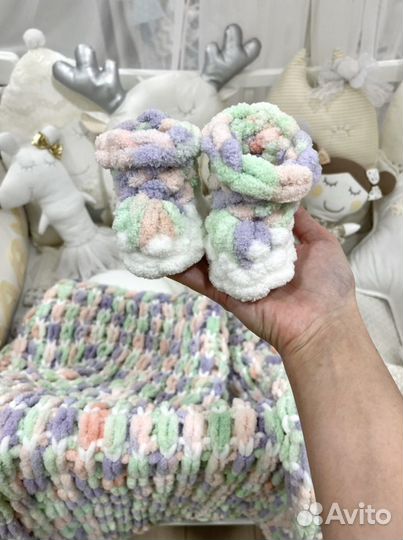 Комплект-тройка для новорожденного из Alize Puffy