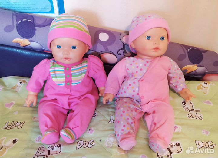 Пупсы, коляска, кровать, дом, кухня