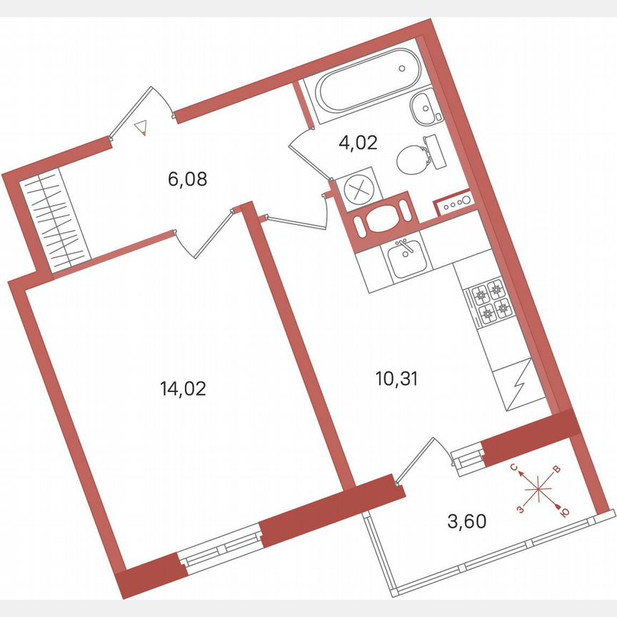 1-к. квартира, 36,2 м², 4/11 эт.