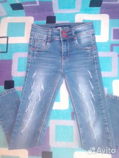 Джинсы для девочки р.128-134