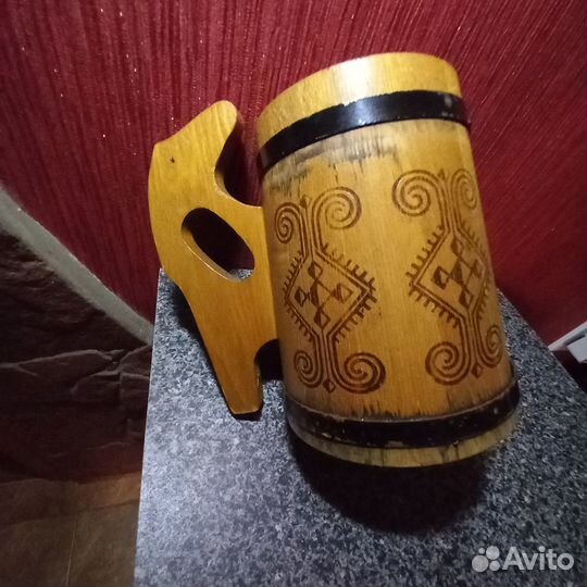 Пивная деревянная кружка