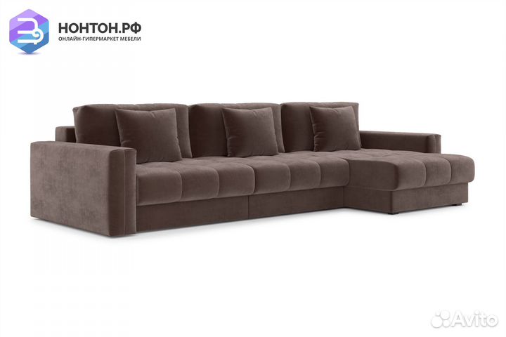 Диван угловой тик-так Монарх М2О1 коричневый