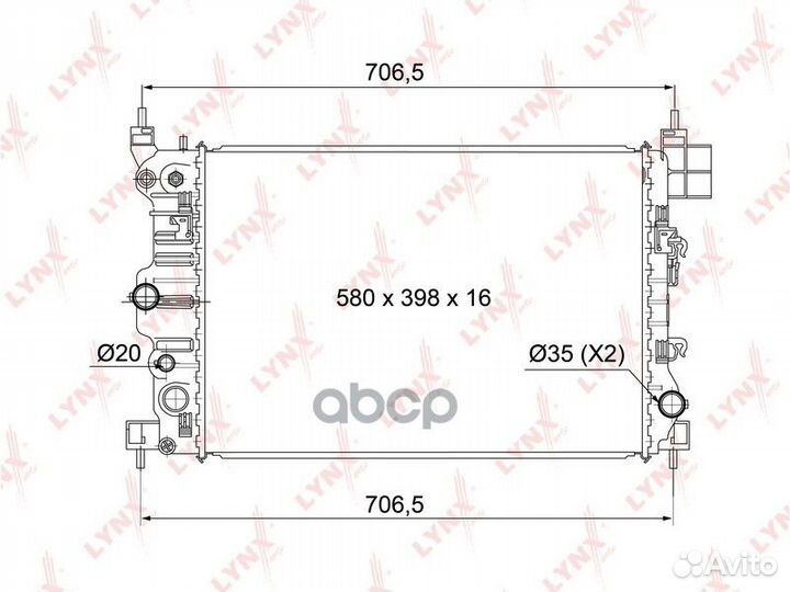 Радиатор охлаждения паяный MT Chevrolet Aveo (T