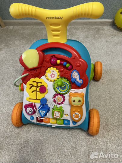 Ходунки каталка 3 в 1 столик муз центр от 6 мес